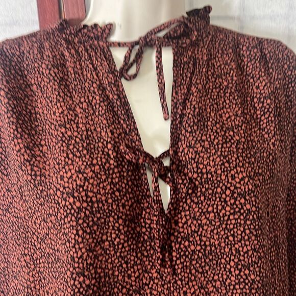 CAMAIEU FLOWY PRINTED TIE FRONT BLOUSE‎ SIZE M - Picture 3 of 4